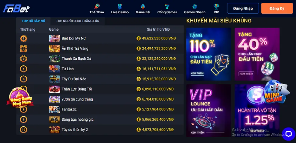 Giao diện game bắn cá x111